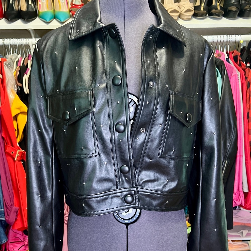 Black Studded Leather Jacket
